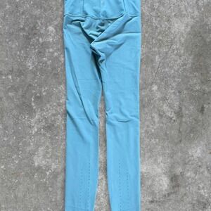 Blue Lululemon leggings with side pockets